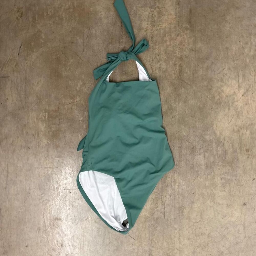 Women's Green One Piece Swim Suit- medium